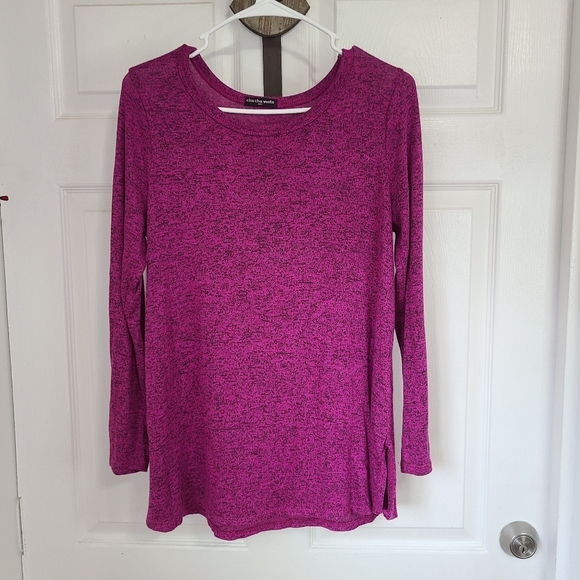 Cha Cha Vente Woman's Long Sleeve Blouse, Size: PM Color: Purple - Picture 2 of 14